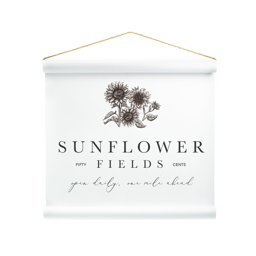 Sunflower Fields Scroll REPRINT Cottonwood Shanty