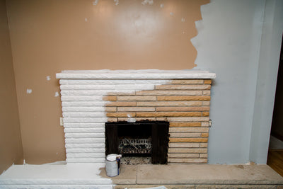 Painting A Sand Stone Fireplace