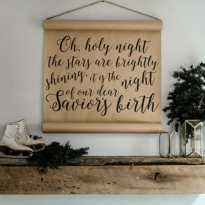 Oh Holy Night Calligraphy Scroll
