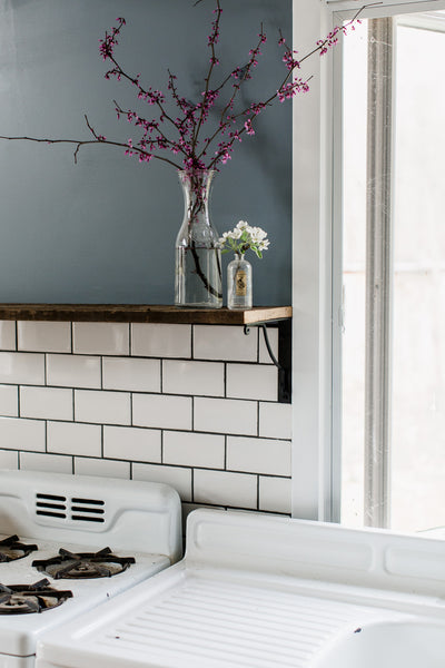 Rustic Kitchen Shelf:: IKEA Brackets