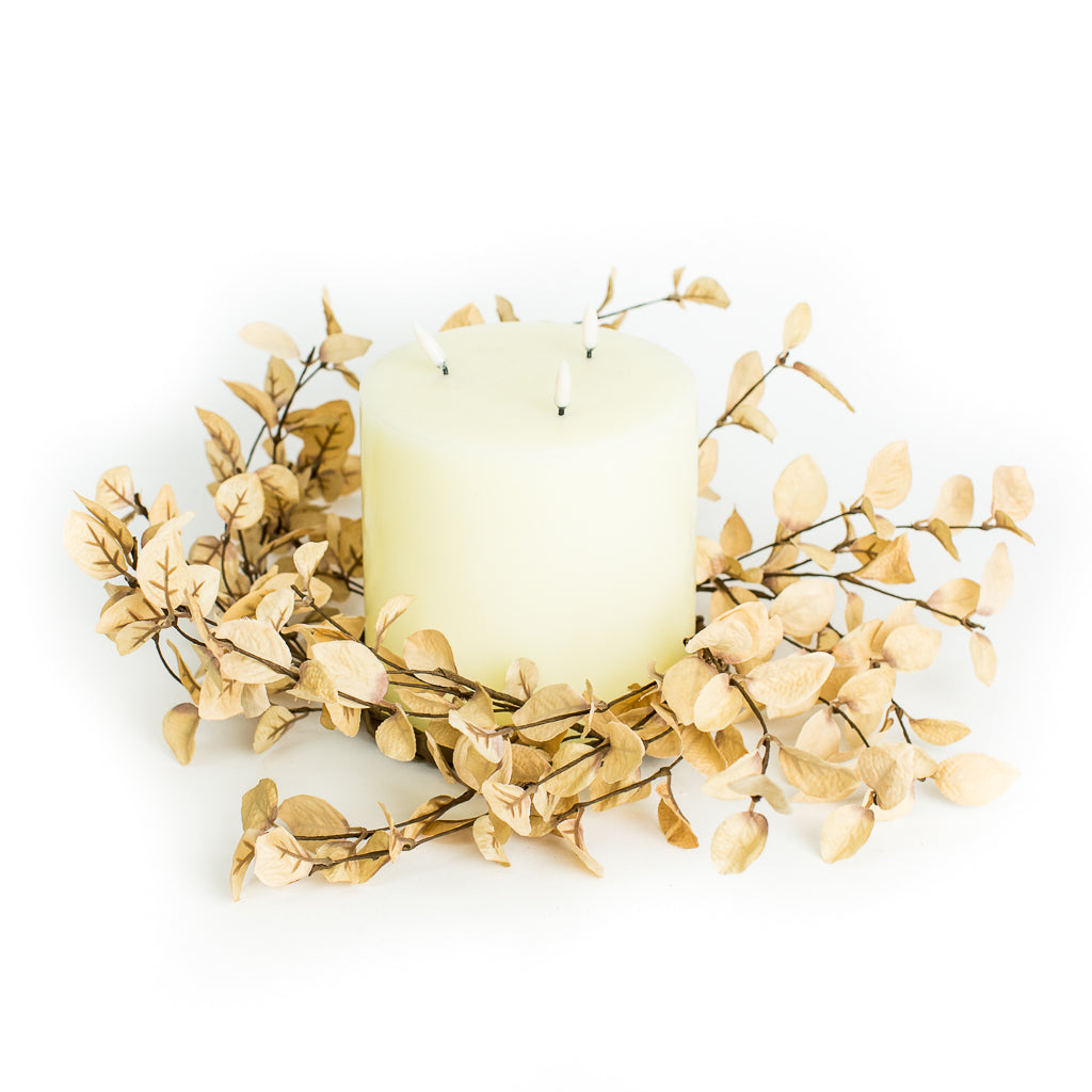 Beige Eucalyptus Candle Ring Cottonwood Shanty