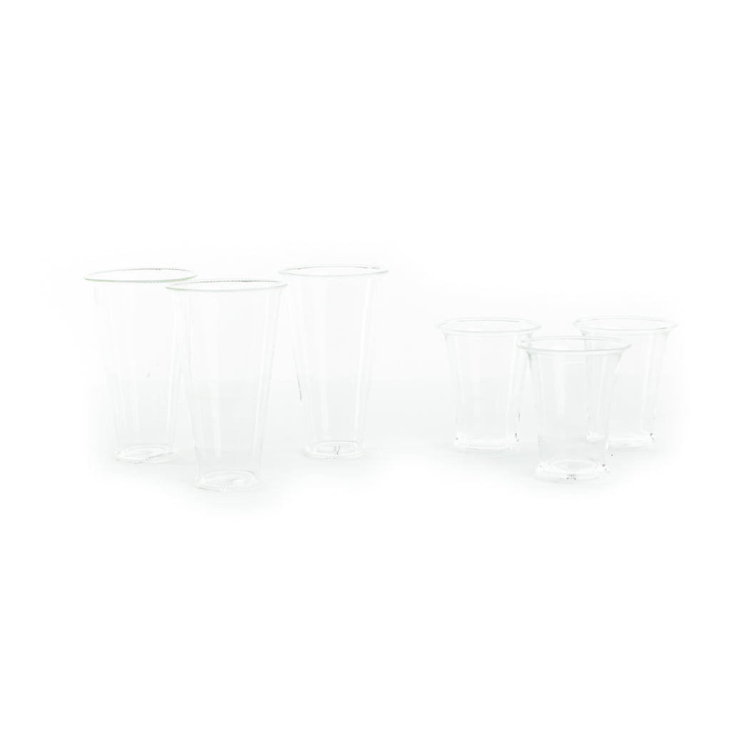 Blown Drinking Glass w/ Etched Rims – Cottonwood Shanty
