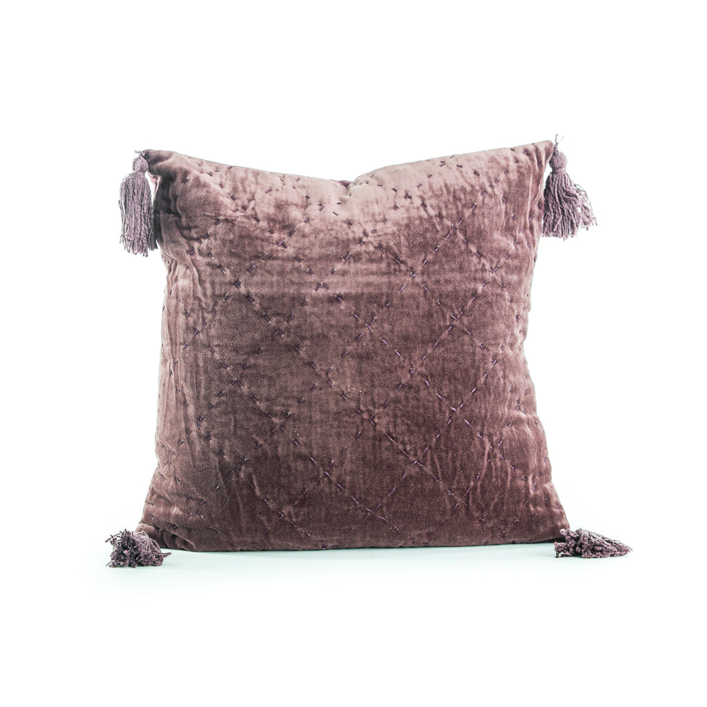 Plum Velvet Quilted Pillow – Cottonwood Shanty